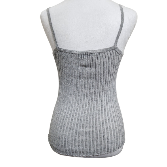 Vtg Y2K Moda International Victoria's Secret Gray Ribbed Babydoll Camisole Tank - Picture 2 of 8